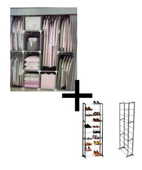Closet 4 cuerpos +Zapatero 10 niv